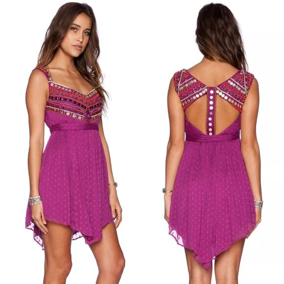 NWT Free People Jeweled Chevron Embellished Dress - Picture 13 of 14